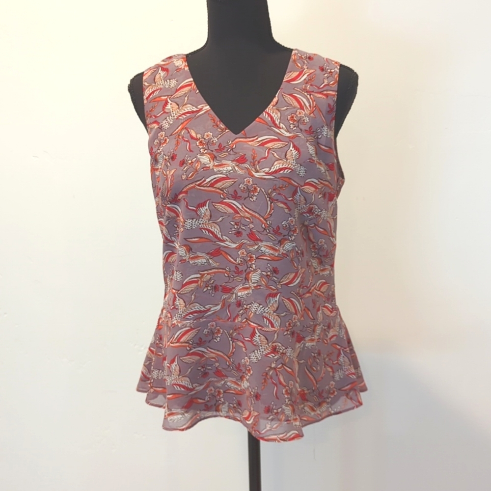 Cabi Good Luck Crane Top Style #3611 EUC Size S